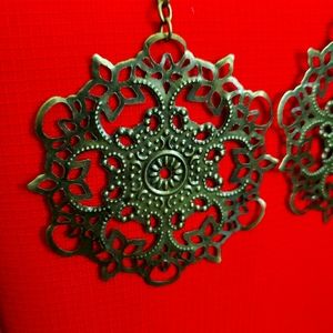 Antique brass mandala drops